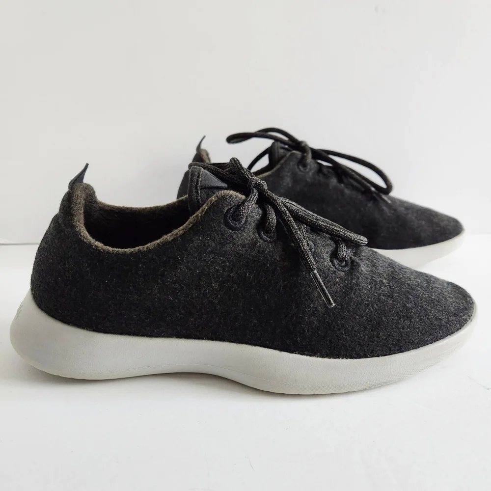 Allbirds Lace-Up Merino Wool Runners In Dark Gray, Mens Size 9